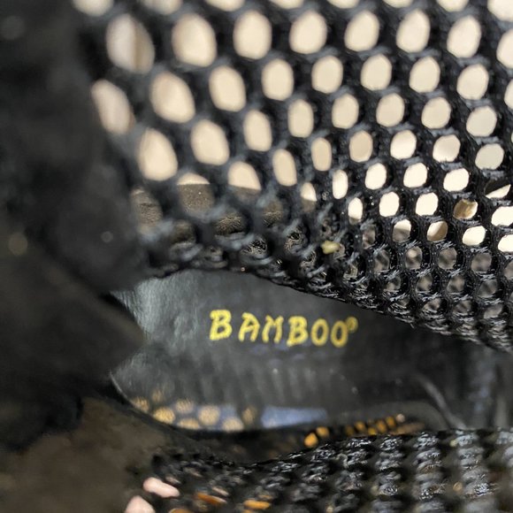 BAMBOO -- Ankle Boots, Black Mesh with Back Zip and Faux Lace Front - Picture 9 of 9